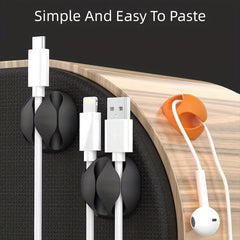 3 Slot Charge Cable Clip Wire Winder USB Cable Holder