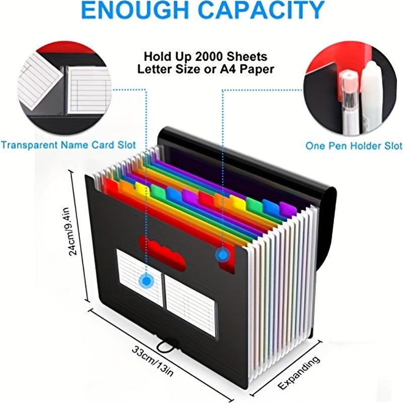 Expanding File Folder 24 Pockets Accordian File Organizer