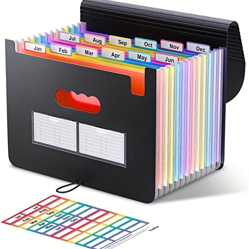 Expanding File Folder 24 Pockets Accordian File Organizer