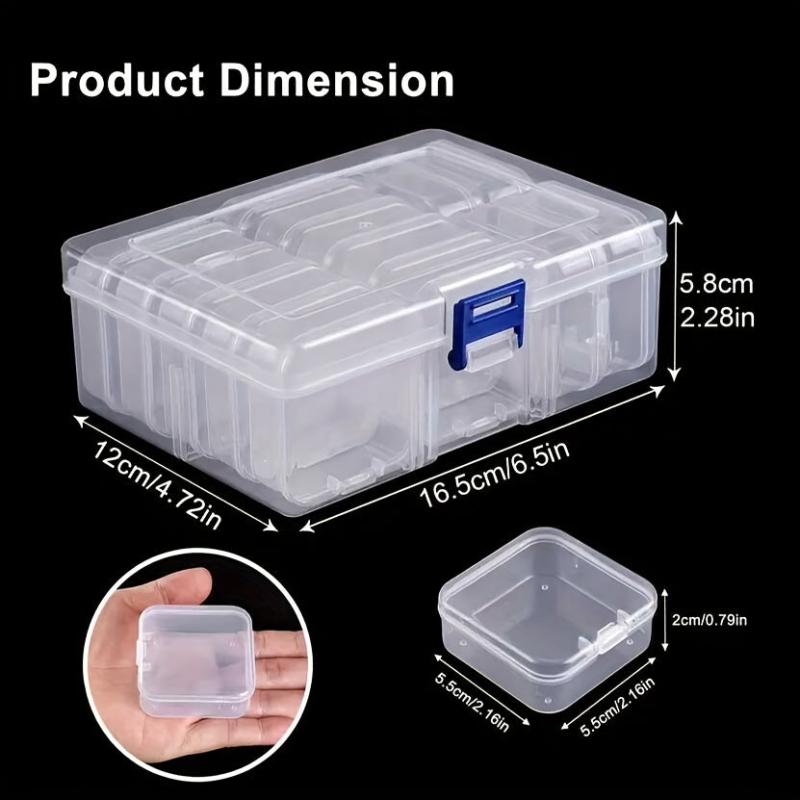 Transparent Bead Storage Box 14pcs Plastic Sticker Drawing Organizer