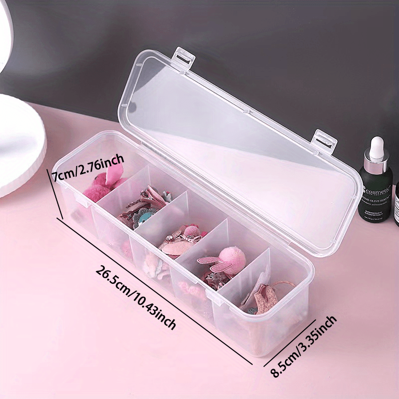 Multifunctional Storage Box 5 Grid Hair Ring Jewelry Cable Management