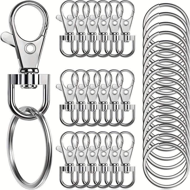 20Pcs Metal Swivel Snap Hook Key Rings for Keychain Making Crafts