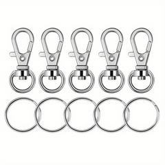 20Pcs Metal Swivel Snap Hook Key Rings for Keychain Making Crafts