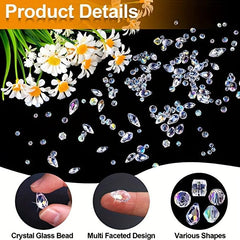 300pcs AB Crystal Glass Mixed Loose Beads DIY Jewelry Making Supplies