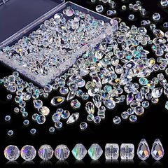 300pcs AB Crystal Glass Mixed Loose Beads DIY Jewelry Making Supplies