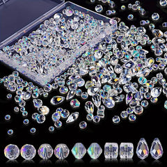 300pcs AB Crystal Glass Mixed Loose Beads DIY Jewelry Making Supplies