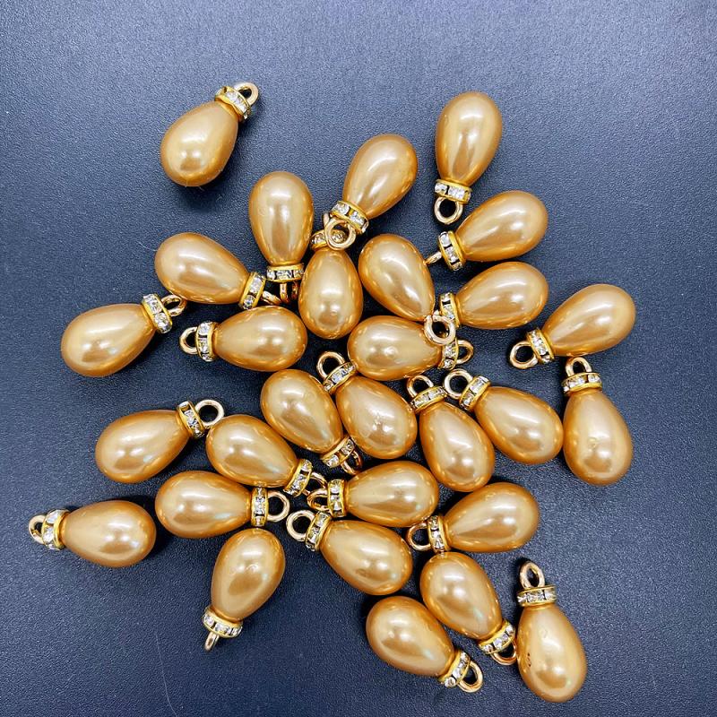 10x20mm Colorful Acrylic Teardrop Pearl Beads Charm