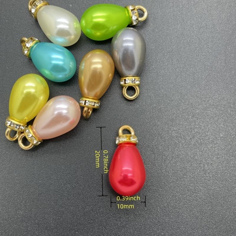 10x20mm Colorful Acrylic Teardrop Pearl Beads Charm