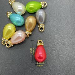 10x20mm Colorful Acrylic Teardrop Pearl Beads Charm