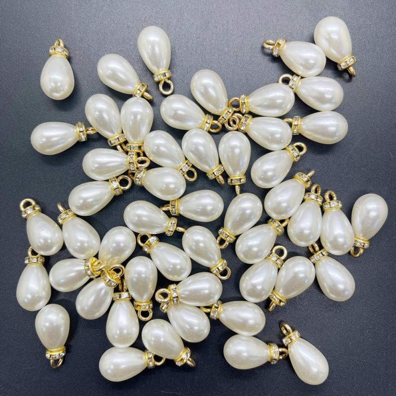 10x20mm Colorful Acrylic Teardrop Pearl Beads Charm