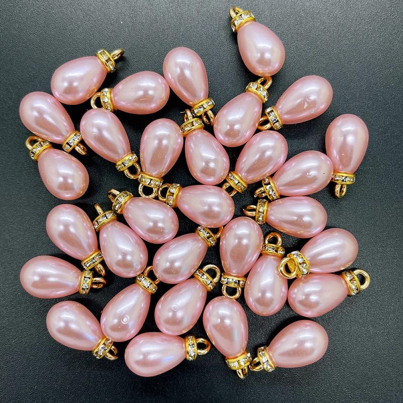 10x20mm Colorful Acrylic Teardrop Pearl Beads Charm