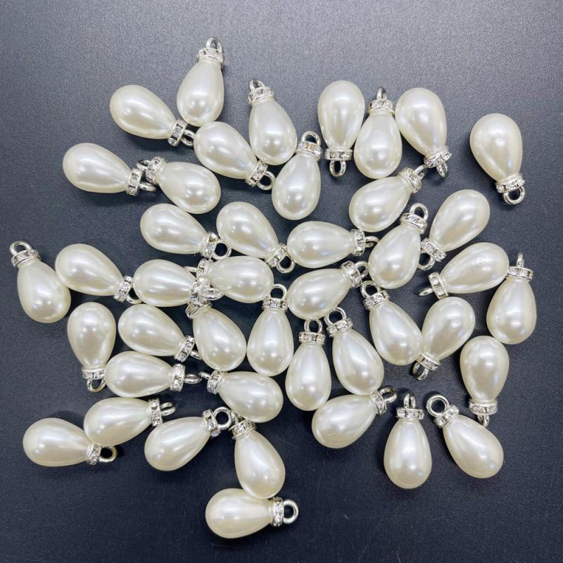 10x20mm Colorful Acrylic Teardrop Pearl Beads Charm