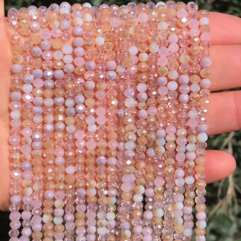120pcs 0 Light Purple Austria Crystal Faceted Rondelle Glass Beads