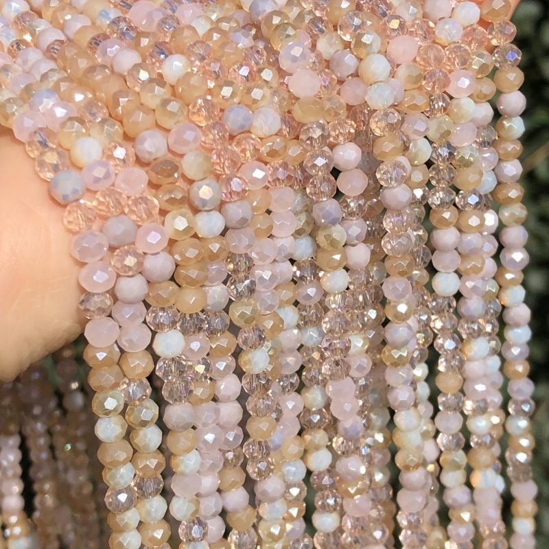 120pcs 0 Light Purple Austria Crystal Faceted Rondelle Glass Beads