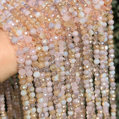 120pcs 0 Light Purple Austria Crystal Faceted Rondelle Glass Beads