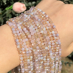120pcs 0 Light Purple Austria Crystal Faceted Rondelle Glass Beads