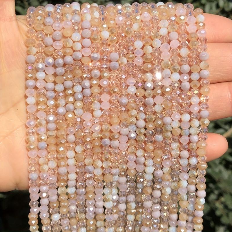 120pcs 0 Light Purple Austria Crystal Faceted Rondelle Glass Beads