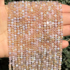 120pcs 0 Light Purple Austria Crystal Faceted Rondelle Glass Beads