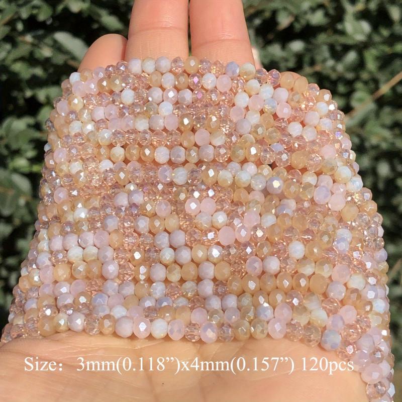 120pcs 0 Light Purple Austria Crystal Faceted Rondelle Glass Beads