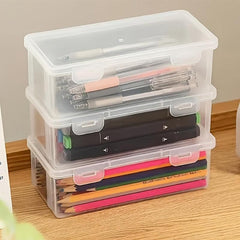 Plastic Clear Storage Box Small Items Toy Decorations Stickers Stationery