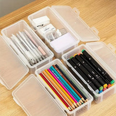 Plastic Clear Storage Box Small Items Toy Decorations Stickers Stationery
