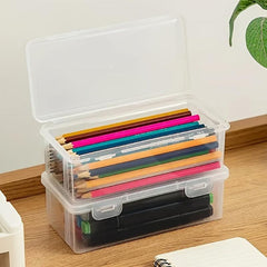 Plastic Clear Storage Box Small Items Toy Decorations Stickers Stationery