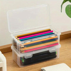 Plastic Clear Storage Box Small Items Toy Decorations Stickers Stationery