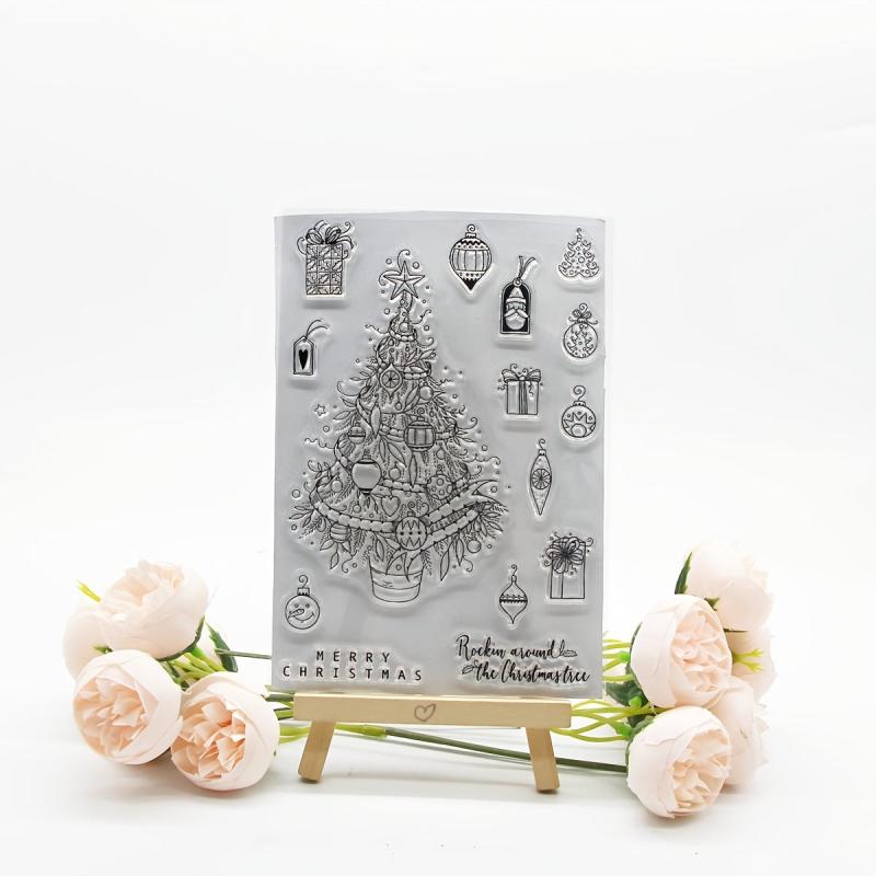 Christmas Stamp Painting Tool DIY Scrapbook Decoration Silicone Stamp