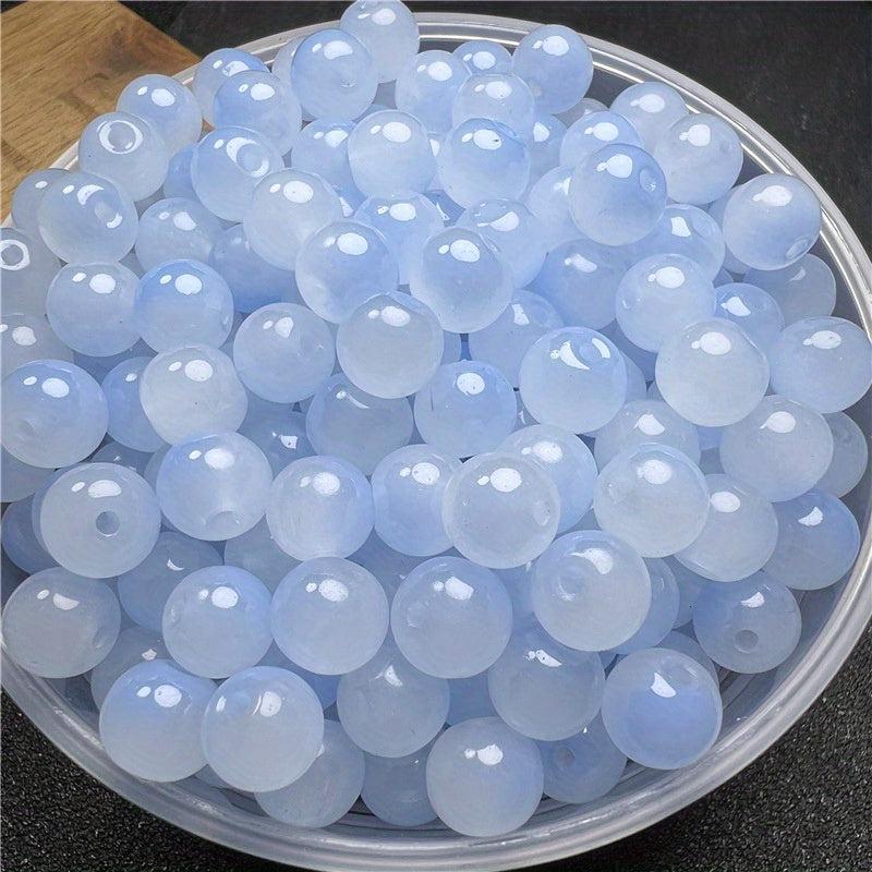 8mm Glass Jade Bead Gradient Double Round Bead DIY Bracelet Necklace