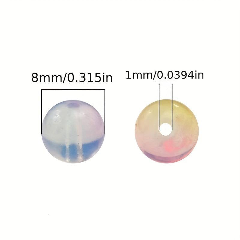 8mm Glass Jade Bead Gradient Double Round Bead DIY Bracelet Necklace