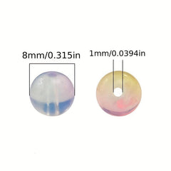 8mm Glass Jade Bead Gradient Double Round Bead DIY Bracelet Necklace