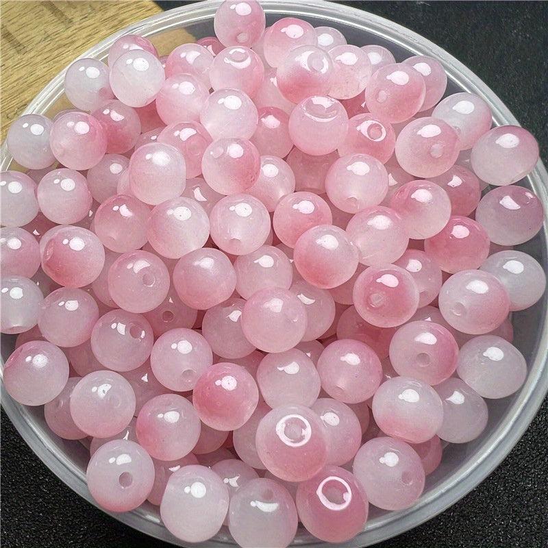 8mm Glass Jade Bead Gradient Double Round Bead DIY Bracelet Necklace