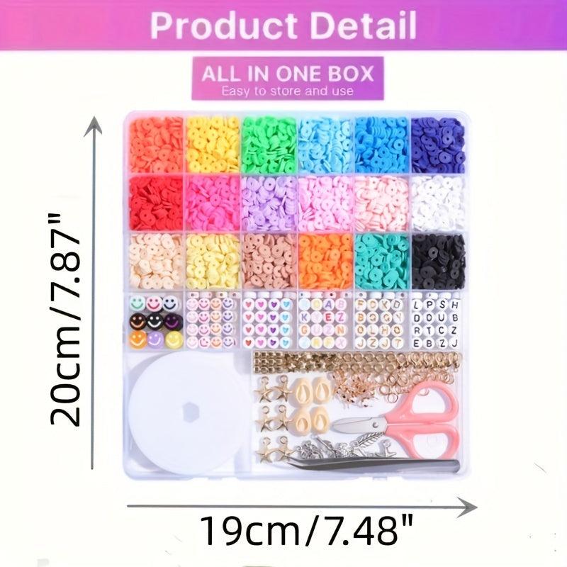 Clay Beads Bracelet Making Kit with Charms and Strings