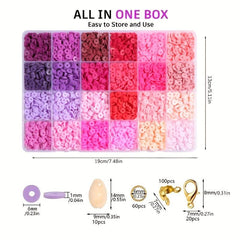 Clay Beads Bracelet Making Kit with Charms and Strings