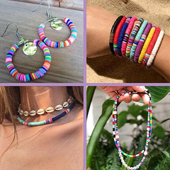 Clay Beads Bracelet Making Kit with Charms and Strings