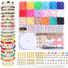 Clay Beads Bracelet Making Kit with Charms and Strings