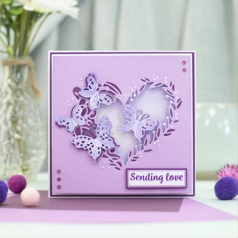 Butterfly Heart Metal Cutting Die for Crafting and Scrapbooking
