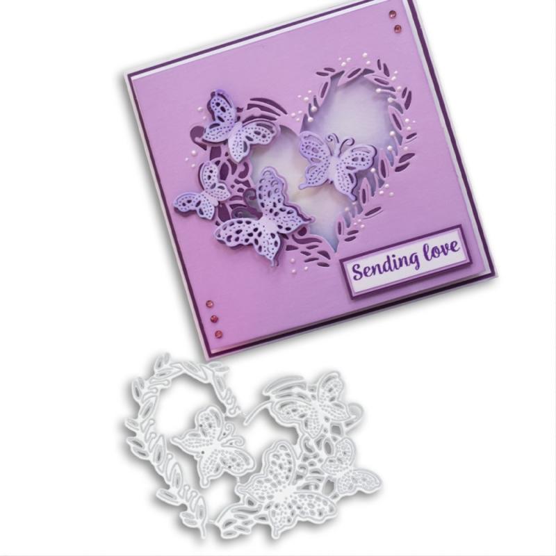 Butterfly Heart Metal Cutting Die for Crafting and Scrapbooking