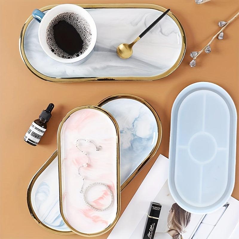 Oval Epoxy Silicone Resin Mould for DIY Storage Tray & Jewelry Making