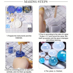Round Ball Epoxy Silicone Mold 3D Planet Ball Craft Mold Resin Casting Mold