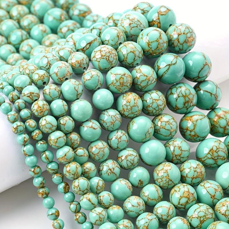 Green Thread Pine Stone Beads for DIY Jewelry Making