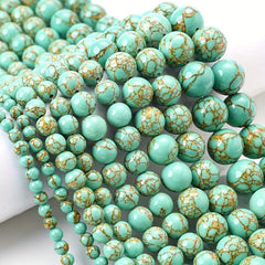Green Thread Pine Stone Beads for DIY Jewelry Making