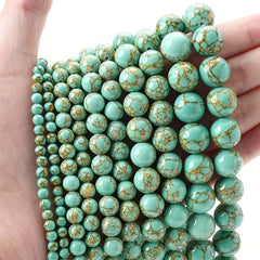 Green Thread Pine Stone Beads for DIY Jewelry Making
