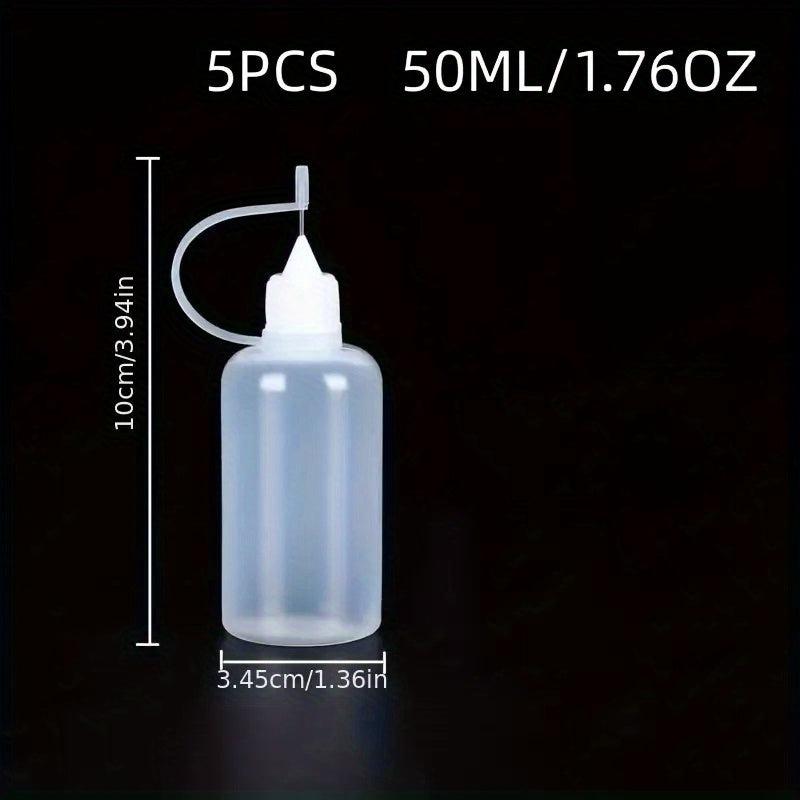 5pcs Squeeze Bottles Needle Tip PE Glue Applicator Craft Tool Transparent