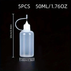5pcs Squeeze Bottles Needle Tip PE Glue Applicator Craft Tool Transparent