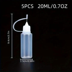 5pcs Squeeze Bottles Needle Tip PE Glue Applicator Craft Tool Transparent