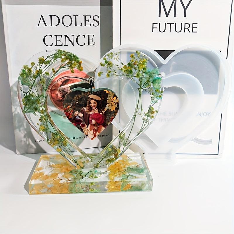 Large Heart Display Resin Mold DIY Personalized Photo Heart Shape Silicone Mold