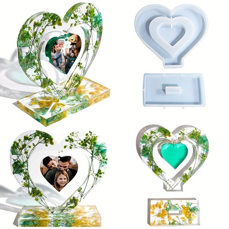Large Heart Display Resin Mold DIY Personalized Photo Heart Shape Silicone Mold