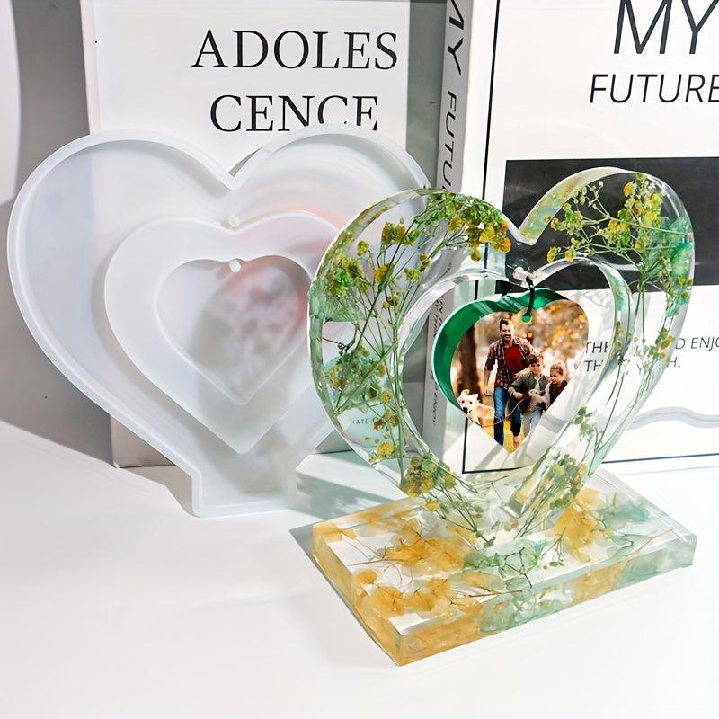 Large Heart Display Resin Mold DIY Personalized Photo Heart Shape Silicone Mold