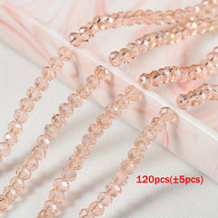 120pcs Crystal Czech Glass Beads Rondelle Austria Faceted Loose Spacer Round Bea